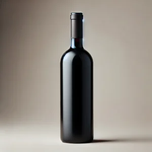 Vins naturals 2 Ampolla de vi negre elegant sense cap etiqueta visible sobre un fons neutre, ideal per tastar els vins naturals seguint una guia complerta i estructurada