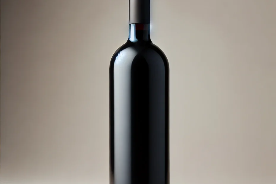Com tastar els vins naturals: guia bàsica per principiants 2 Ampolla de vi negre elegant sense cap etiqueta visible sobre un fons neutre, ideal per tastar els vins naturals seguint una guia complerta i estructurada